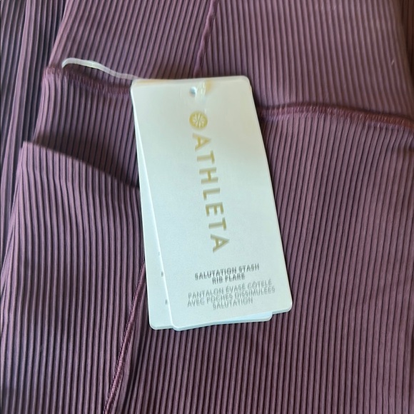 Athleta burgundy salutation stash rib flare pants - Picture 2 of 3